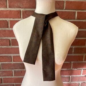 Roots Handmade Paisley Geometric Print  Silk Skinny Scarf Unisex Made in England